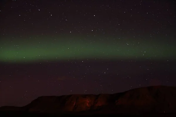 Severní Světla Selfoss Inglfsfjall Kopec Pozadí Islandu — Stock fotografie