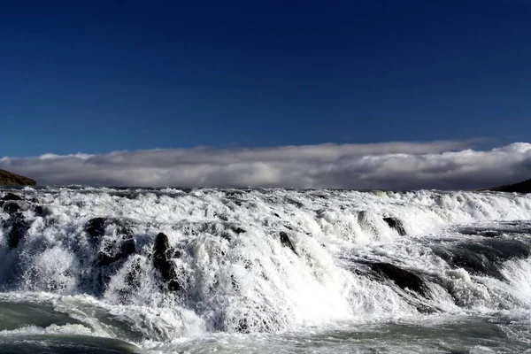 Gullfoss Vízesése Egy Hatalmas Vízesés Található Kanyon Hvt Folyó Délnyugat — Stock Fotó