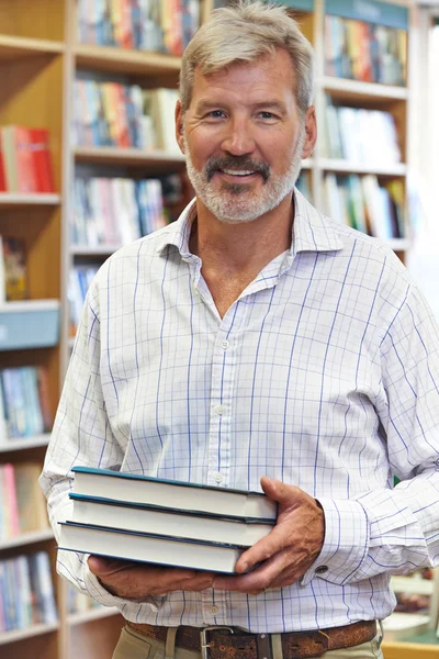 Retrato Proprietário Masculino Livraria — Fotografia de Stock