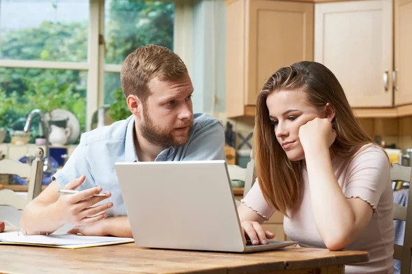 Male Home Tutor Helping Girl Struggling With Studies — Stock Photo, Image