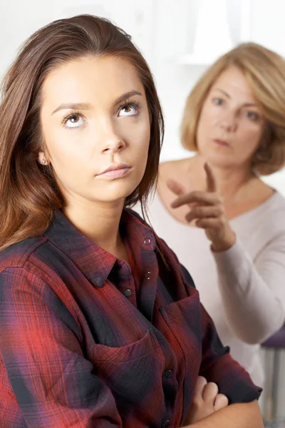 Bored Teenage Girl Being Told Off By Mother — Stock Photo, Image