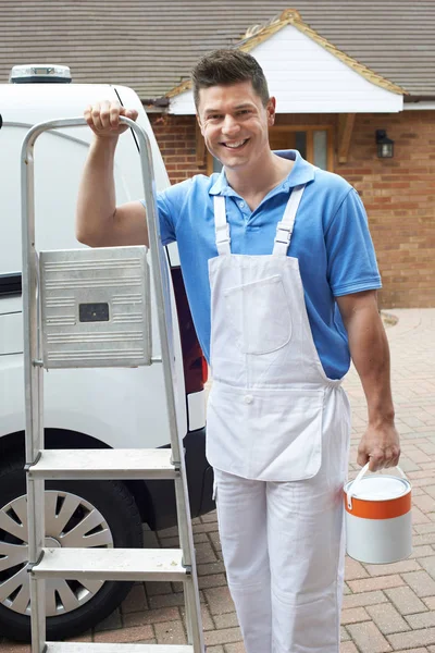 Portrait Of Decorator Standing Outside Domestic Home — Stock Photo, Image
