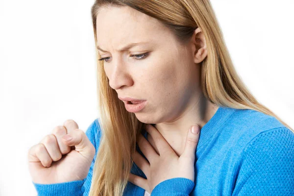 Young Woman Suffering With Cough Royalty Free Stock Images