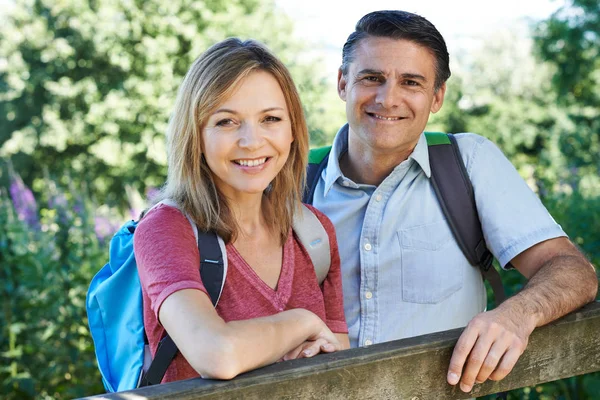 Portrait Of Mature Couple Hiking In Countryside — Stock Photo, Image