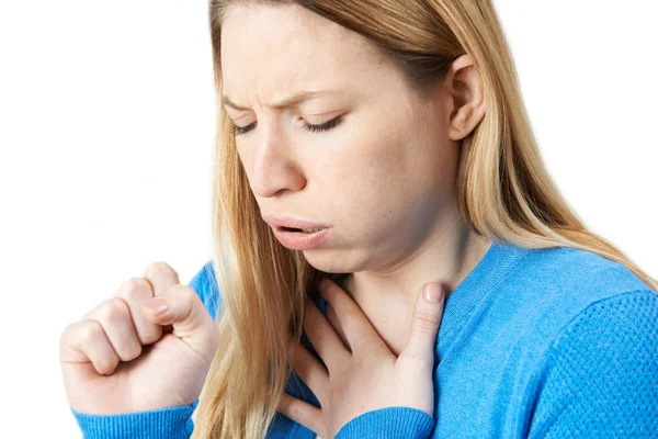 Young Woman Suffering With Cough — Stock Photo, Image