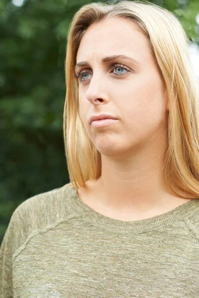 Head And Shoulders Portrait Of Serious Teenage Girl — Stock Photo, Image