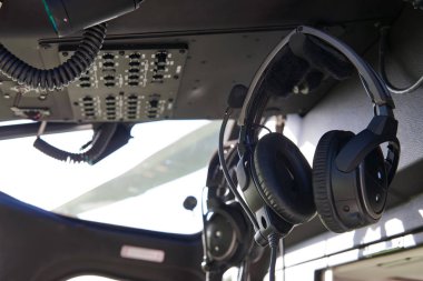  Helikopter kokpit kulaklıklar, yakın çekim