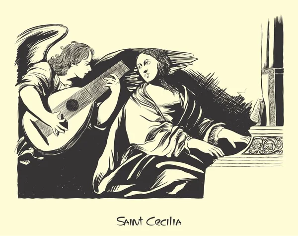 Saint Cecilia patronki muzyków — Wektor stockowy