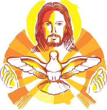 Jesus and the Holy Spirit clipart