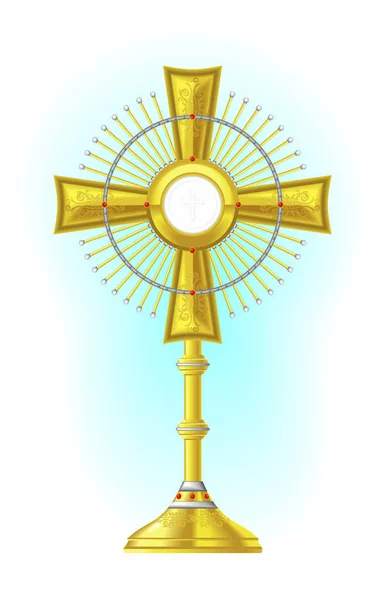 Jezus Christus in de Eucharistie — Stockvector