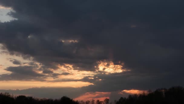 Cloudy Sunset Countryside Time Lapse — Stock video
