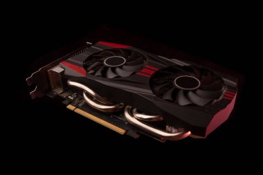 Görüntü kartı siyah arkaplanda izole edildi.