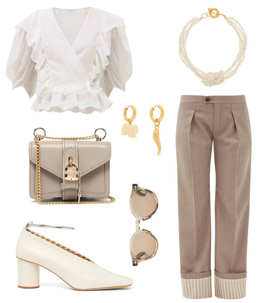 Красивый коллаж модной одежды, обуви и аксессуаров для женщин