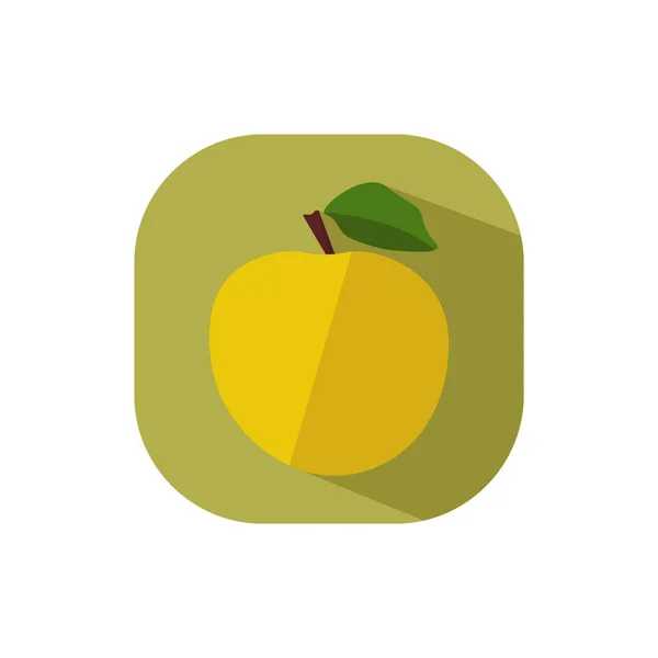 Amarillo manzana vector plano diseño — Vector de stock