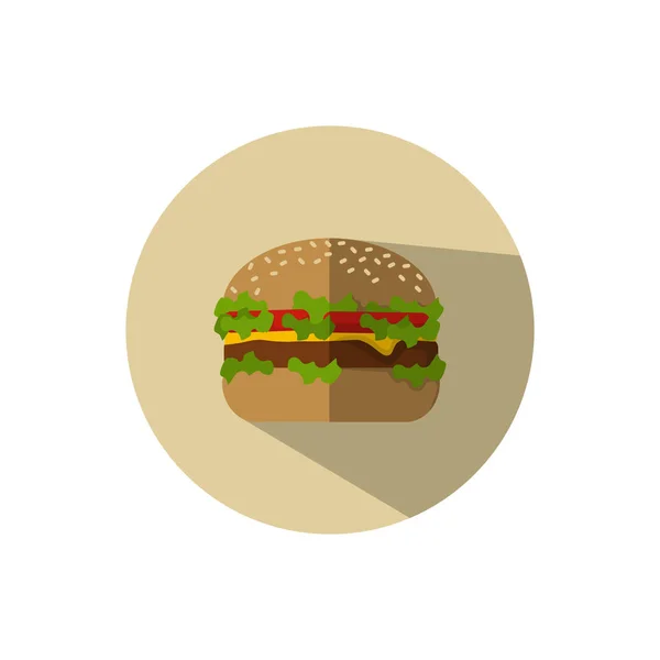 Hamburger Flat Design Vektor — Stockvektor