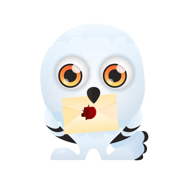 White Owl keeps invitation — Stock Vector