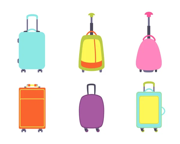 A set of modern suitcases — Stock Vector