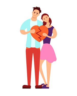 kırık bir kalp elinde Çift