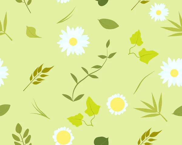 Seamless pattern of summer leaves — Stock Vector