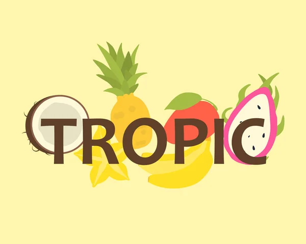 Tropisch Fruit Design voor T-Shirt — Stockvector