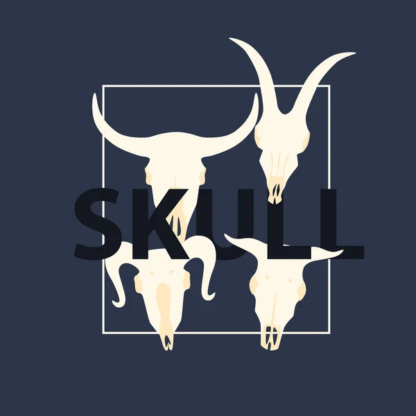 Plakát s lebkami zvířat — Stockový vektor