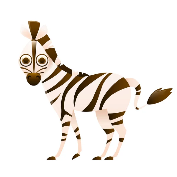 Zebra sevimli karakter karikatür — Stok Vektör