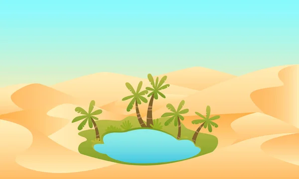 Oasis dans le désert — Image vectorielle