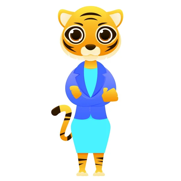 Moderne zakelijke vrouw tijger — Stockvector