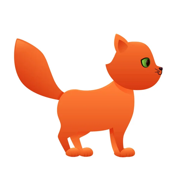 Röd katt söt tecknad figur — Stock vektor