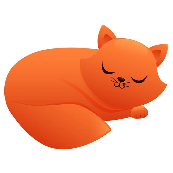 眠っている猫のかわいい漫画のキャラクター — ストックベクタ