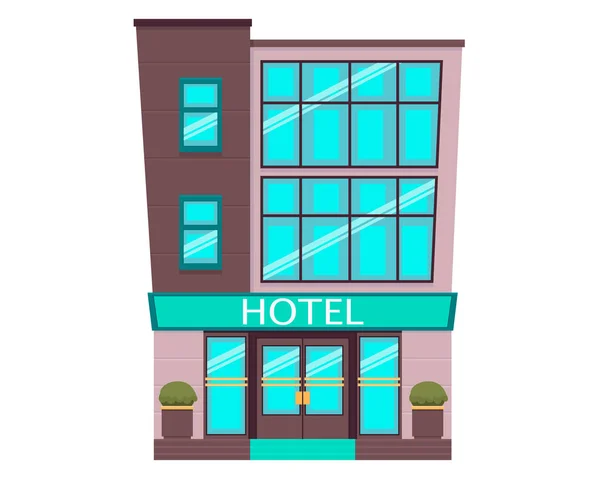 Hotel aislado sobre fondo blanco — Vector de stock