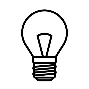 Basit bir siyah ampul ikonu. Vektör illüstrasyonu