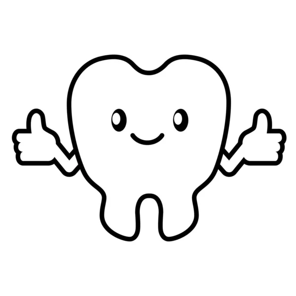 Happy tooth icon shows like. Vector illustration — Stock Vector