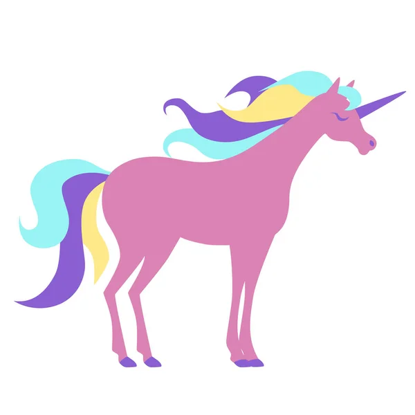 Pink cute unicorn for a card or t-shirt. Vector illustration — Stock Vector