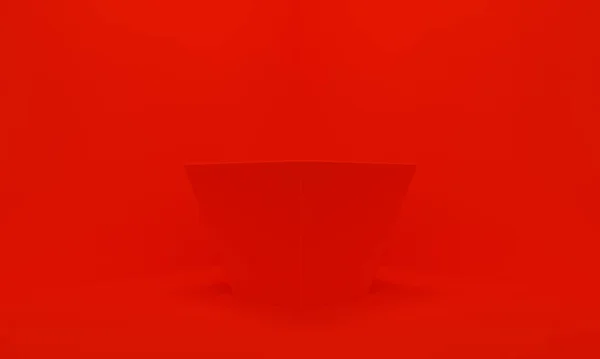Sfondo astratto rosso con piramide di podio. rendering 3d — Foto Stock