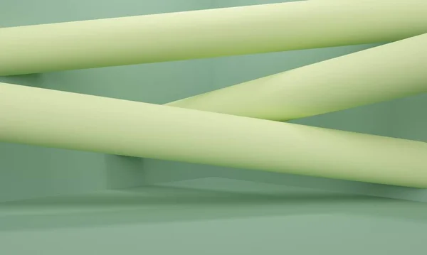 Fondo verde con figuras abstractas. renderizado 3d — Foto de Stock