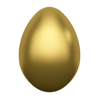 Altın Yumurta beyaz arka planda izole edilmiş. 3d oluşturma