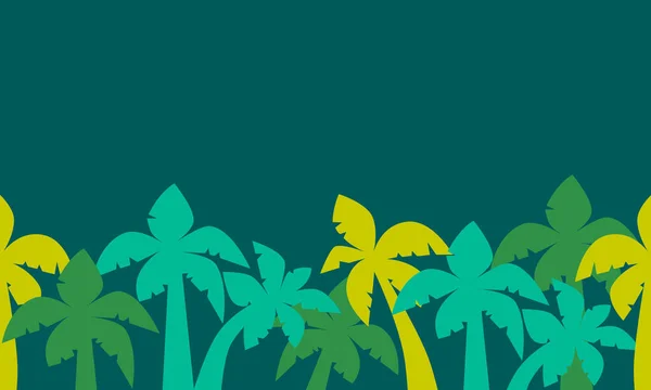 Plakat Farbige Silhouetten Von Palmen Mit Platz Für Text Flaches — Stockvektor