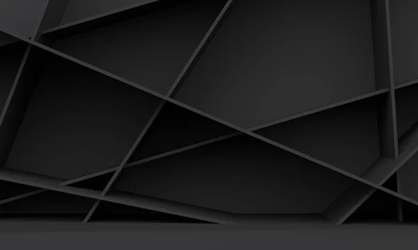 傾斜棚付き幾何学的な黒の抽象的な背景 製品プロモーションのための最小限の背景デザイン 3Dレンダリング — ストック写真