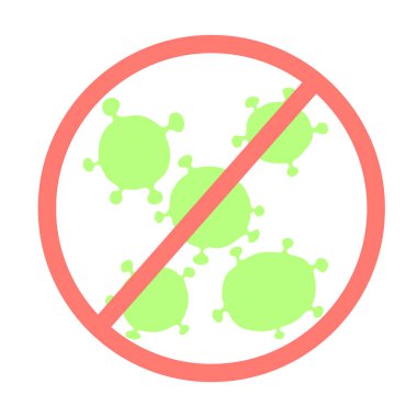 Coronavirus COVID-19 and ban sign Isolated on white background. Vector illustration