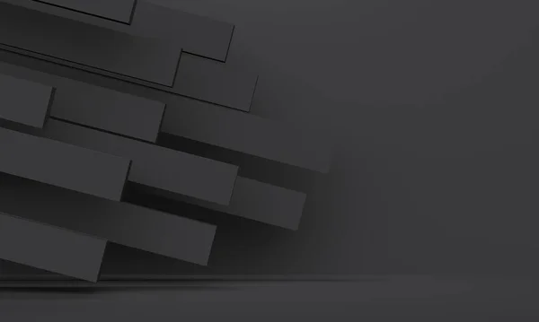 傾斜した長方形を持つ幾何学的な黒の抽象的な背景 製品プロモーションのための最小限の背景デザイン 3Dレンダリング — ストック写真