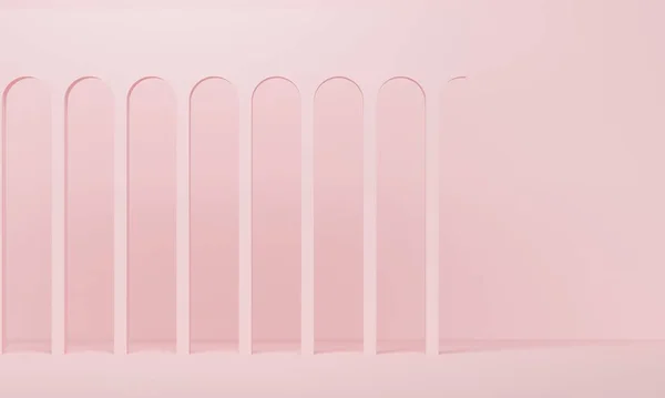 Рожеві Арки Стіні Дизайн Тла Просування Продуктів Візуалізація — стокове фото