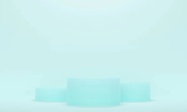 Zylindrisches Podium Auf Blauem Hintergrund Minimalistisches Hintergrunddesign Für Die Produktwerbung — Stockfoto