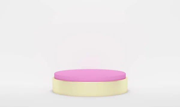 Pink Framed Gold Podium White Background Backdrop Design Product Promotion — Stock Photo, Image