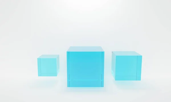 Абстрактний Білий Фон Вирівнюючим Подіумним Скляним Кубом Дизайн Тла Просування — стокове фото