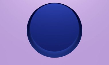 Leylak soyut arka plan, mavi bir odada yuvarlak bir pencere. 3d oluşturma