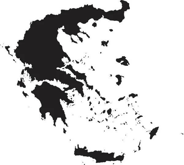 Grécia Mapa Mapa País Silhueta Preta Isolado Sobre Fundo Branco —  Vetores de Stock