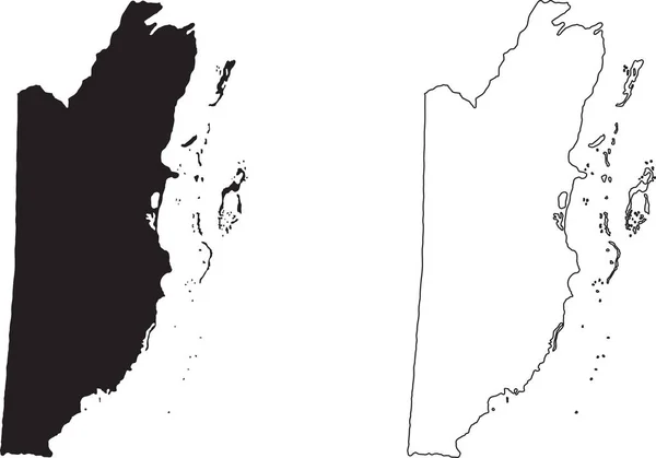 Χάρτης Μπελίζ Μαύρο Χάρτη Της Χώρας Σιλουέτα Απομονώνονται Λευκό Φόντο — Διανυσματικό Αρχείο