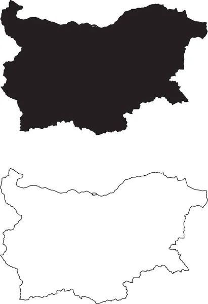 Bulgaristan Haritası Siyah Siluet Ülke Haritası Beyaz Arka Planda Izole — Stok Vektör