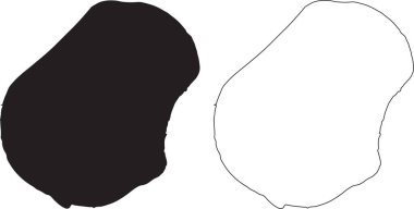 Nauru Haritası. Siyah siluet ülke haritası beyaz arka planda izole edildi. Beyaz arka planda siyah bir taslak. Vektör dosyası